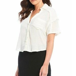 We the Free Full of Light Ivory Blouse Small